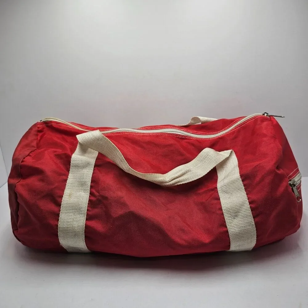 VTG St Louis Cardinals Duffel Bag Canvas Barrel Gym Travel Red MLB Baseball